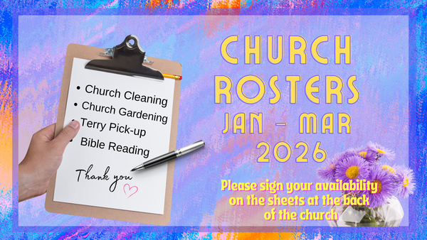 JANUARY - MARCH 2026 ROSTERS