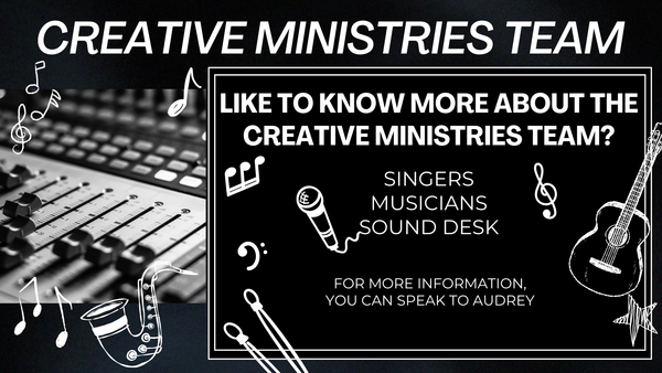 INTERESTED IN CREATIVE MINISTRIES?