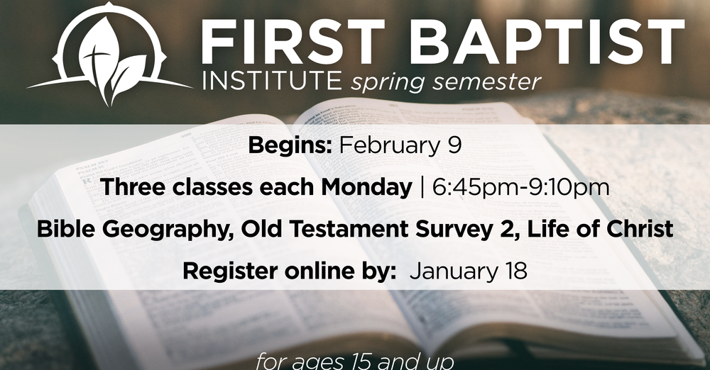 First Baptist Institute Starts