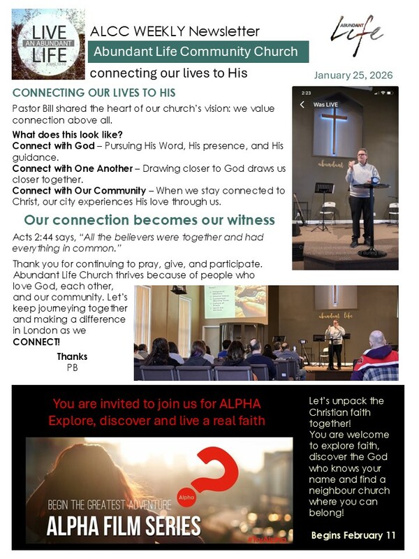 The Events & Happenings of the Abundant Life