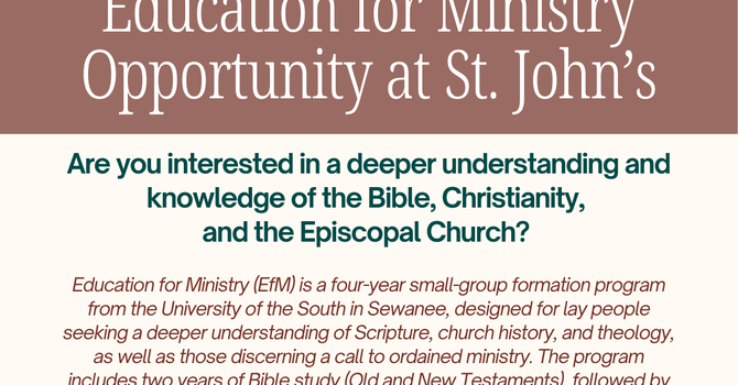 Education for Ministry Opportunity at St. John's