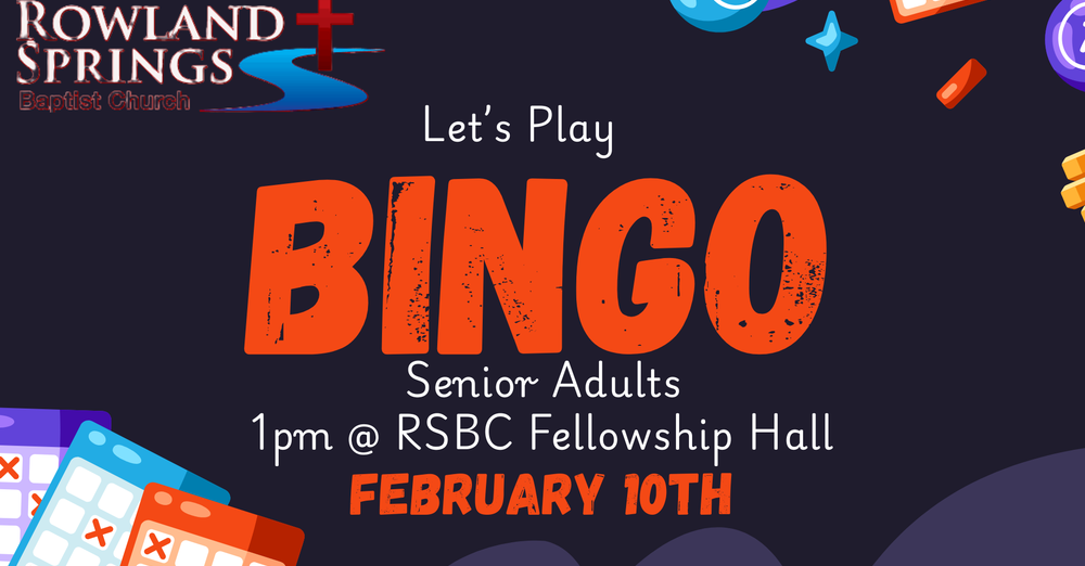 Senior Adult BINGO!
