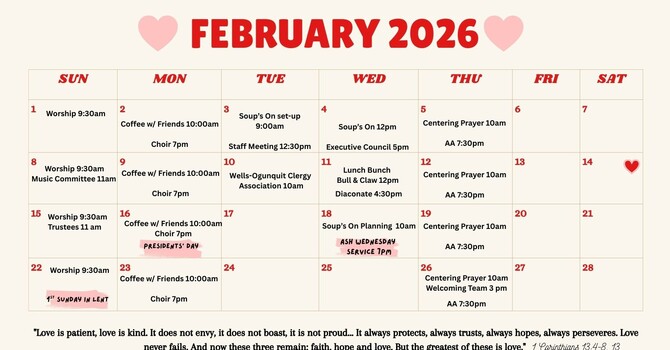 February Events Calendar