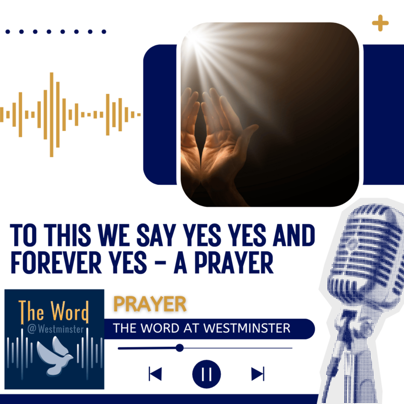 To this we say Yes Yes and Forever Yes - a prayer