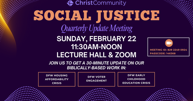 Quarterly Social Justice Meeting
