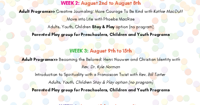 2026 Sorrento Centre Summer programming