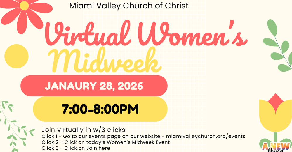 Women's Midweek Today January 28 (Virtual Only) Click here to join 
