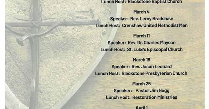Blackstone Ministerial Association Lenten Lunches