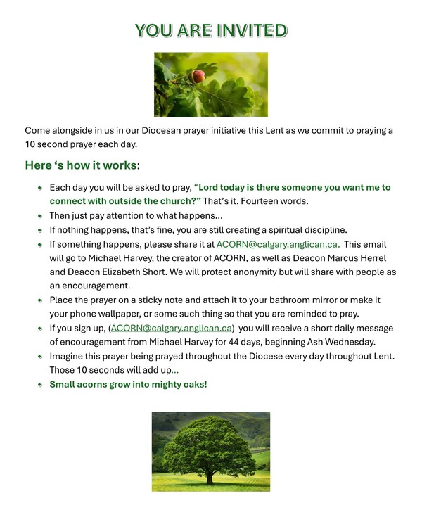 ACORN Lenten Prayer Initiative