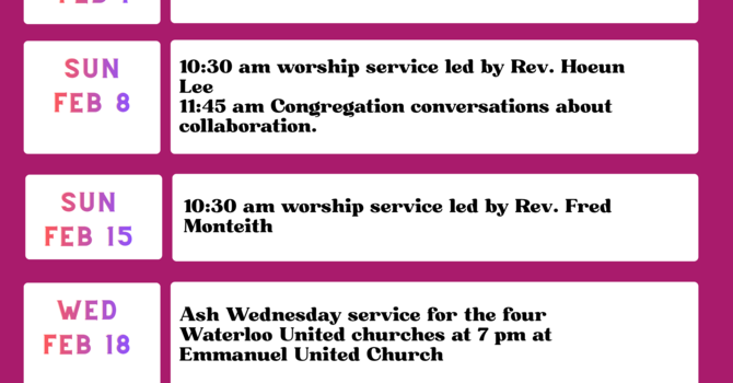 Upcoming Events in February 