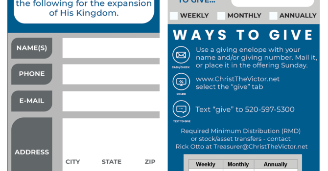 Please Have Your Pledge Cards Ready – This Sunday image