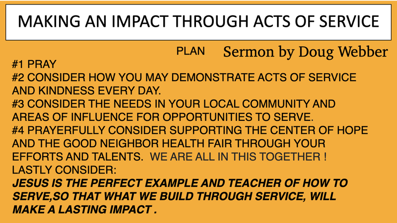 MAKING AN IMPACT THROUGH ACTS OF SERVICE
