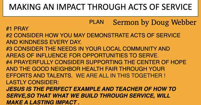 MAKING AN IMPACT THROUGH ACTS OF SERVICE