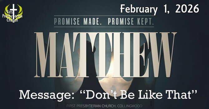 Sunday February 1 Worship Service