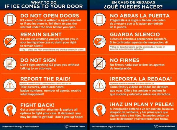 Resources for Community Solidarity Against ICE: Know Your Rights!