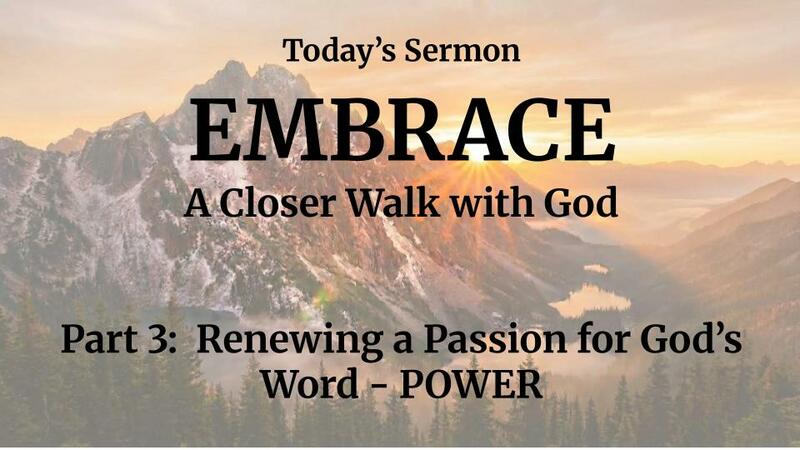 Renewing a Passion for God's Word - POWER