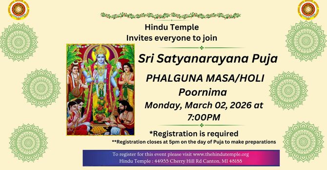 PHALGUNA MASA/HOLI POORNIMA SATYANARAYANA POOJA