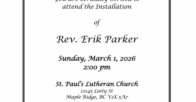 Installation of Rev. Erik Parker