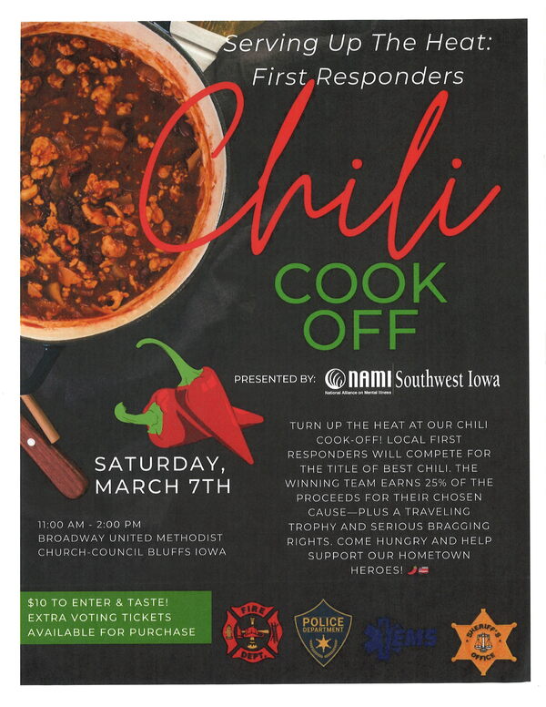 NAMI First Responders Chili Cookoff to Be Held at Broadway
