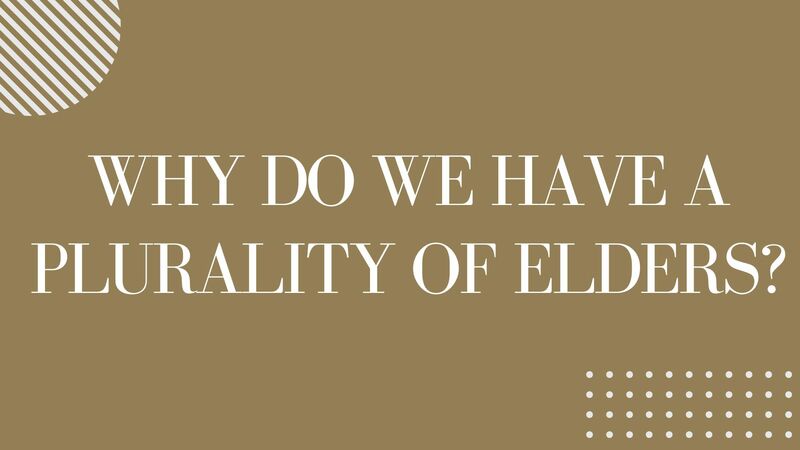 Why Do We Have a Plurality of Elders?