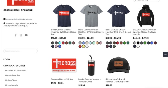 Brand New Church Merch Store! image