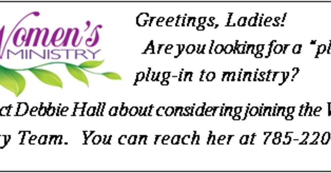 Women's Ministry! image