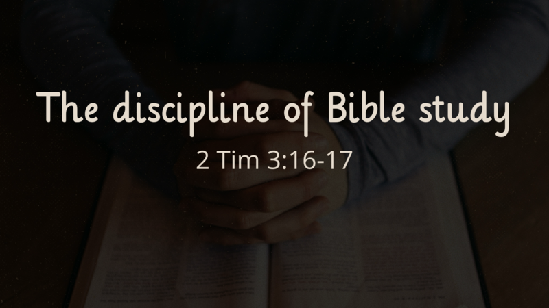 The discipline of Bible study