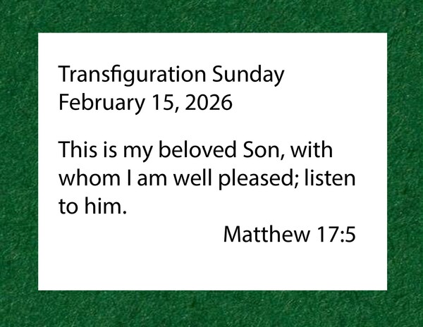 Transfiguration Sunday: Last Sunday after Epiphany