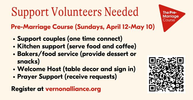 Volunteer Opportunities for the Pre-Marriage Course
