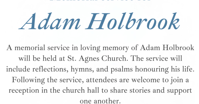 Memorial for Adam Holbrook