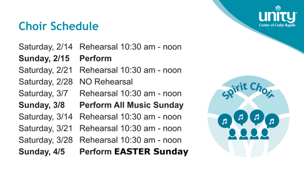 Choir Rehearsals Begin this Saturday