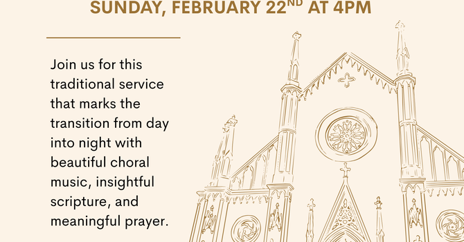 Choral Evensong - Sunday February 22nd at 4pm image