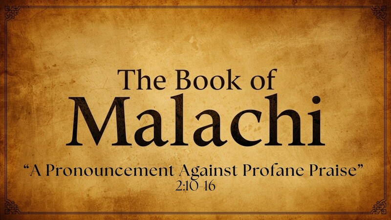 A Pronouncement Against Profane Praise