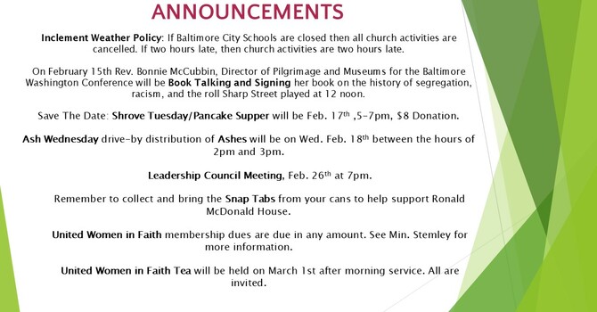 Weekly Announcements image