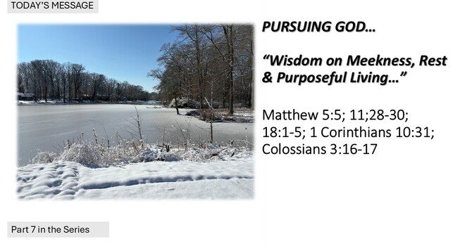 “Wisdom on Meekness, Rest & Purposeful Living”