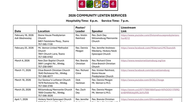 Community Lenten Services