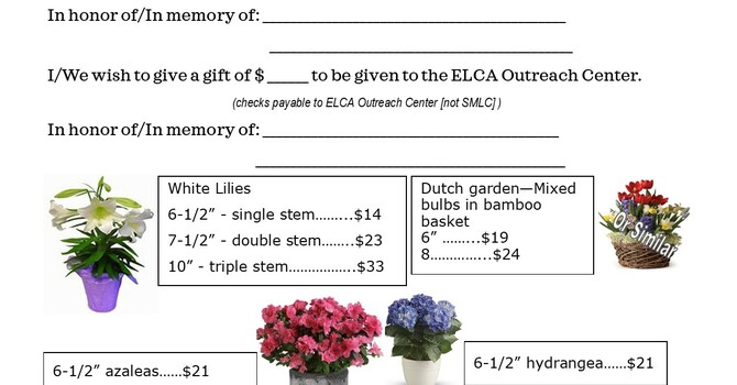 EASTER GARDEN MEMORIALS  - 2026 ORDER FORM image