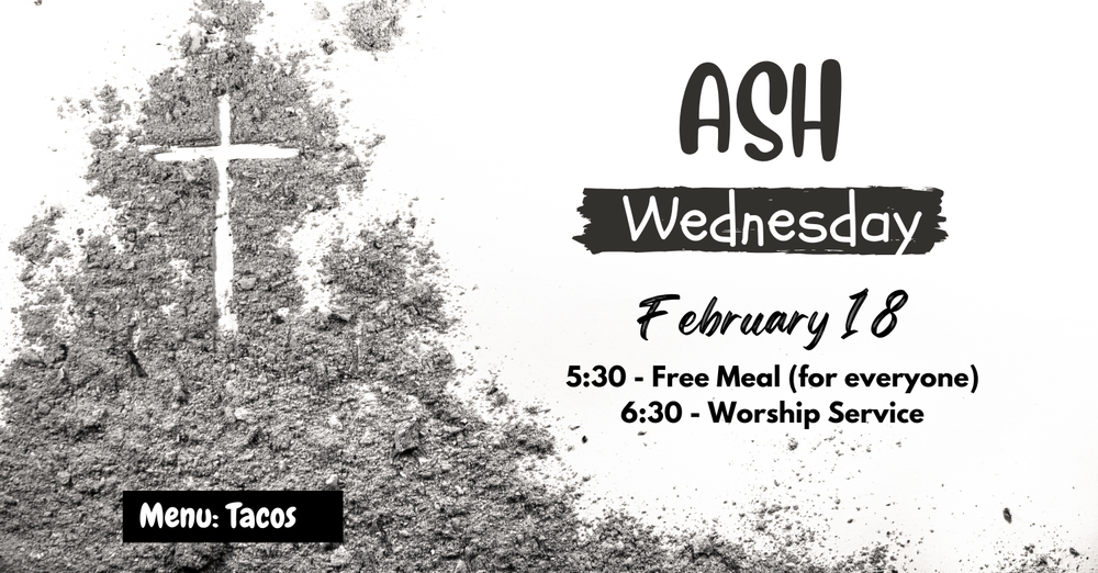 Joins us For Ash Wednesday