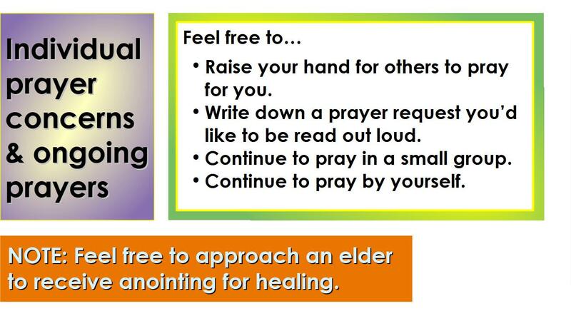 Journey Communion and Prayer Service