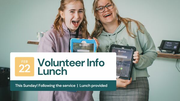 Volunteer Info Lunch - This Sunday!
