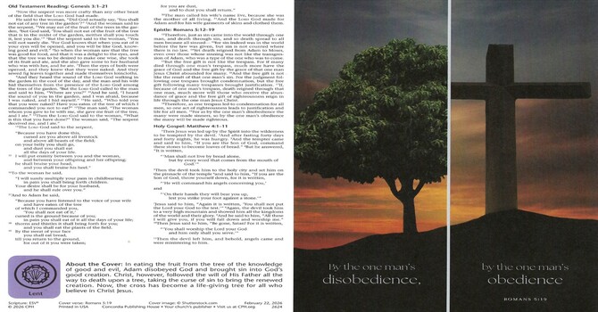 Worship Service Bulletin - First Sunday in Lent