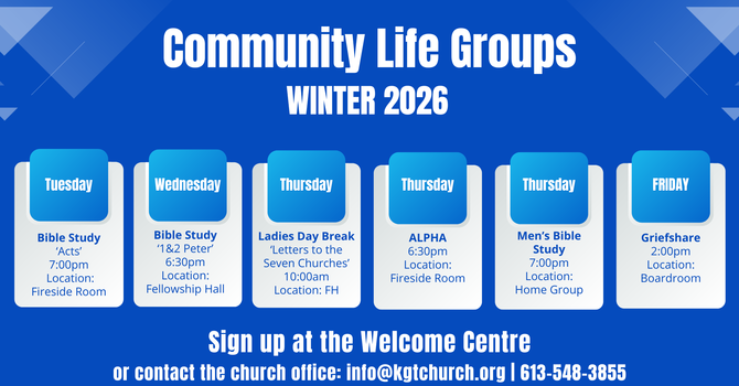 NEW COMMUNITY LIFE GROUPS! image