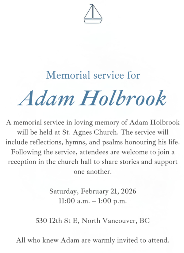 Memorial for Adam Holbrook