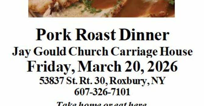 March 20th Pork Roast Dinner