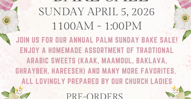 Palm Sunday Bake Sale
