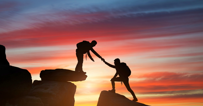 Leaning on each other