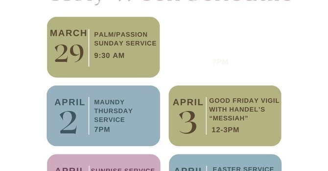 Holy Week Schedule
