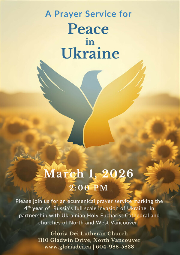 Service for Ukraine at Gloria Dei Lutheran Church