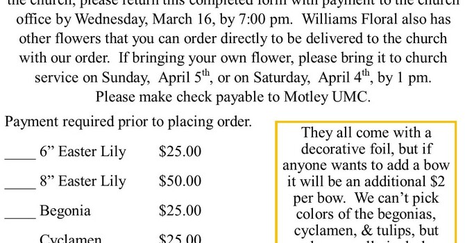 Easter Flower Orders image