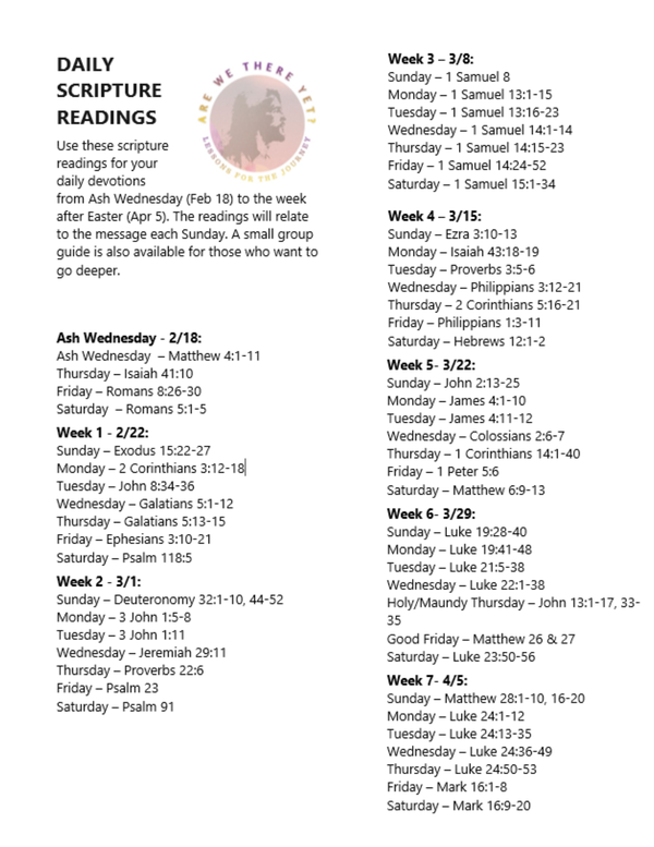 Daily Scripture Readings for Lent